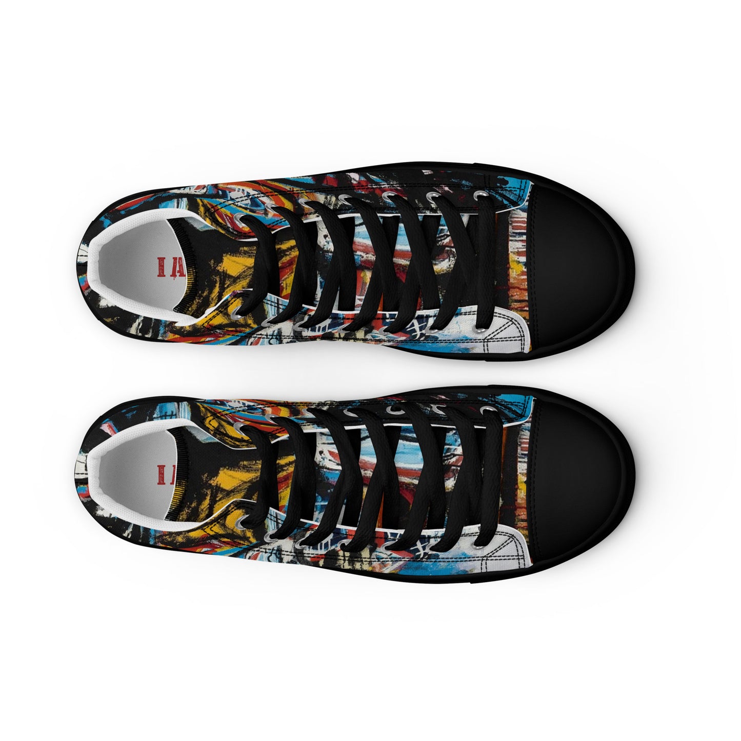 BAs face black Women’s high top canvas shoes