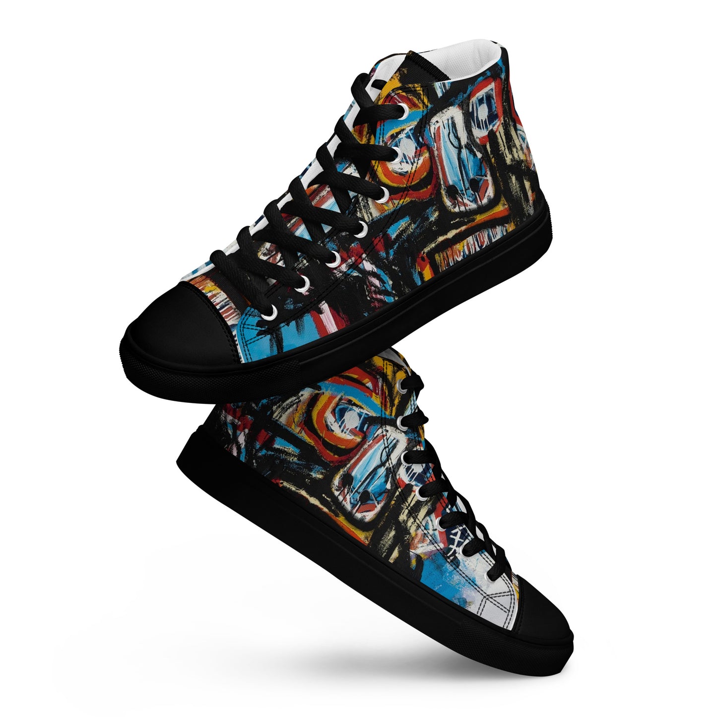BAs face black Women’s high top canvas shoes