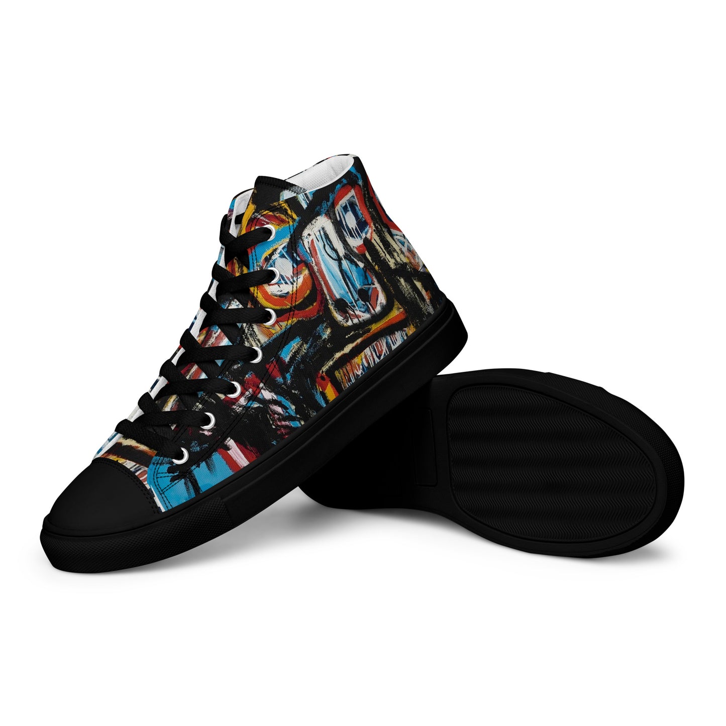 BAs face black Women’s high top canvas shoes
