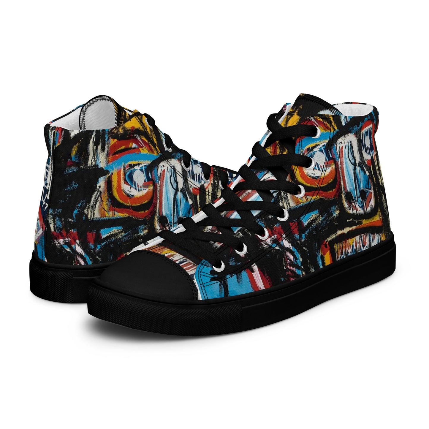 BAs face black Women’s high top canvas shoes