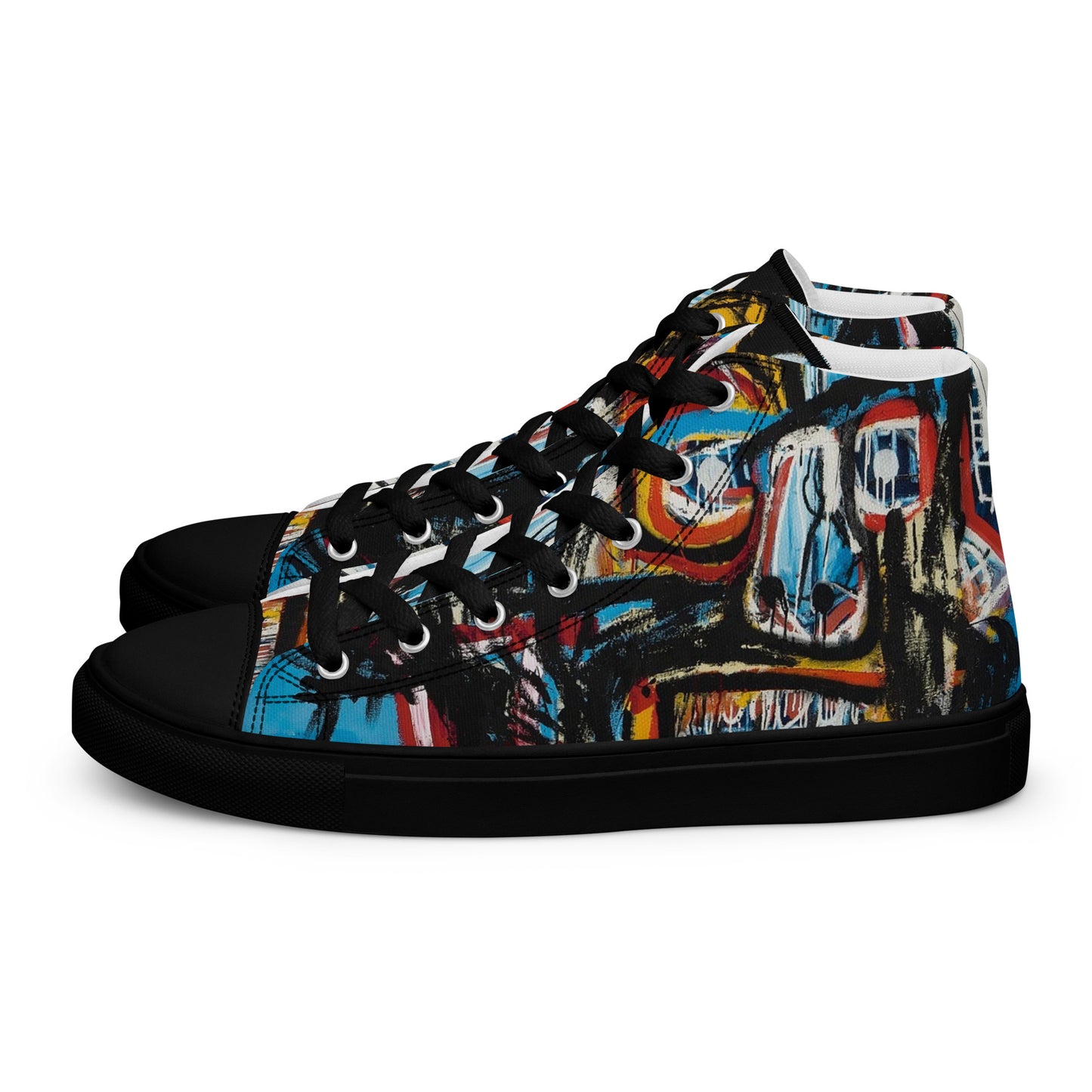 BAs face black Women’s high top canvas shoes