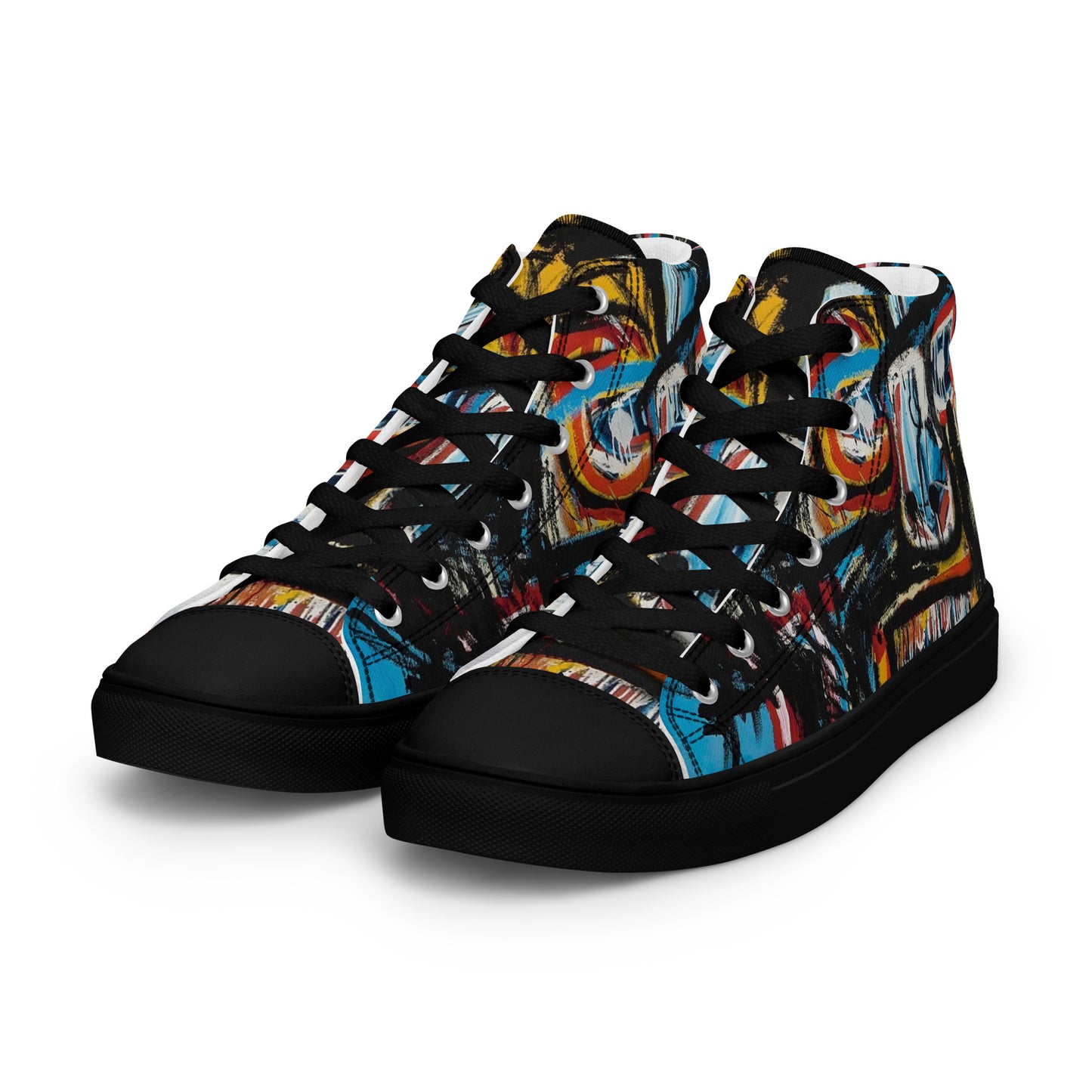 BAs face black Women’s high top canvas shoes
