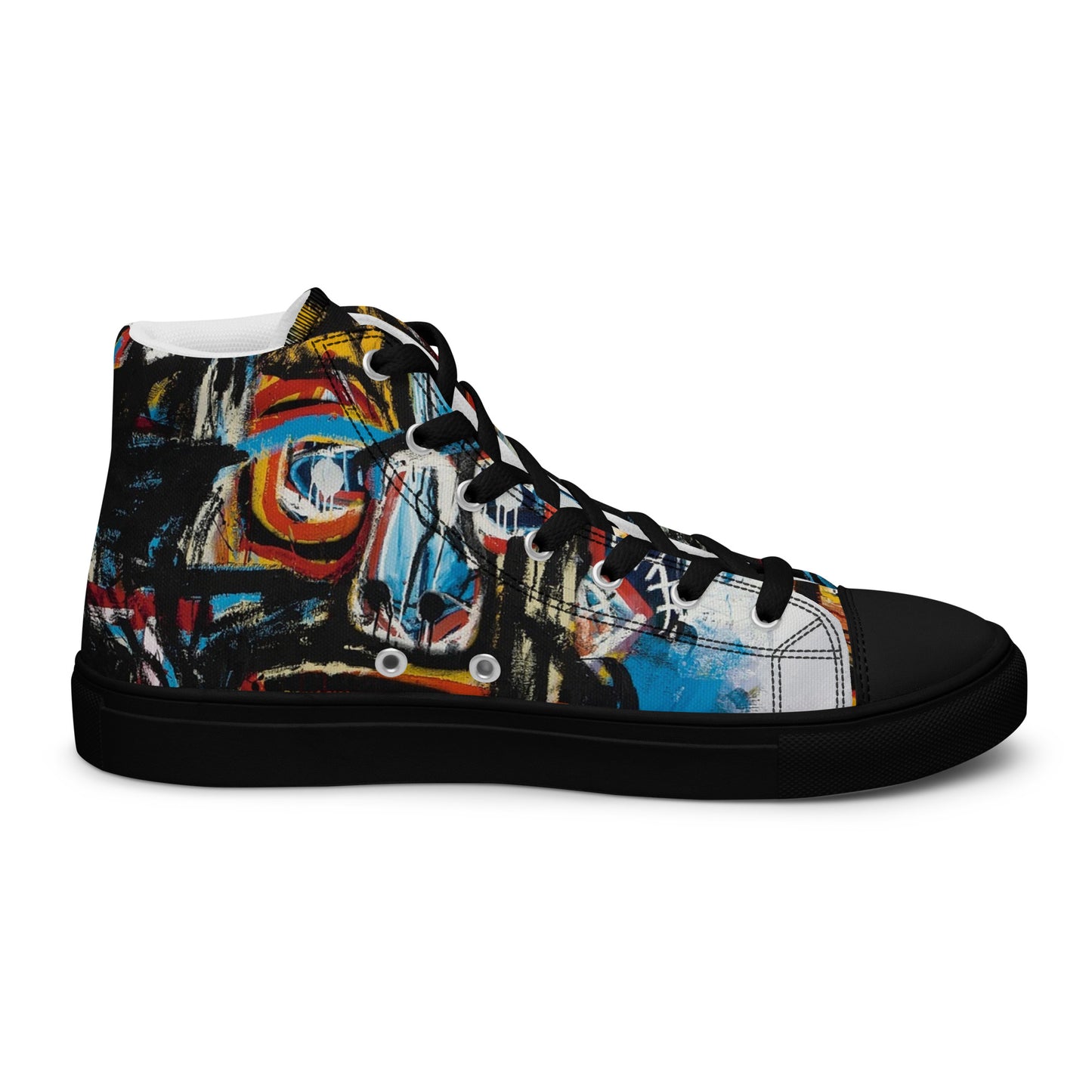 BAs face black Women’s high top canvas shoes