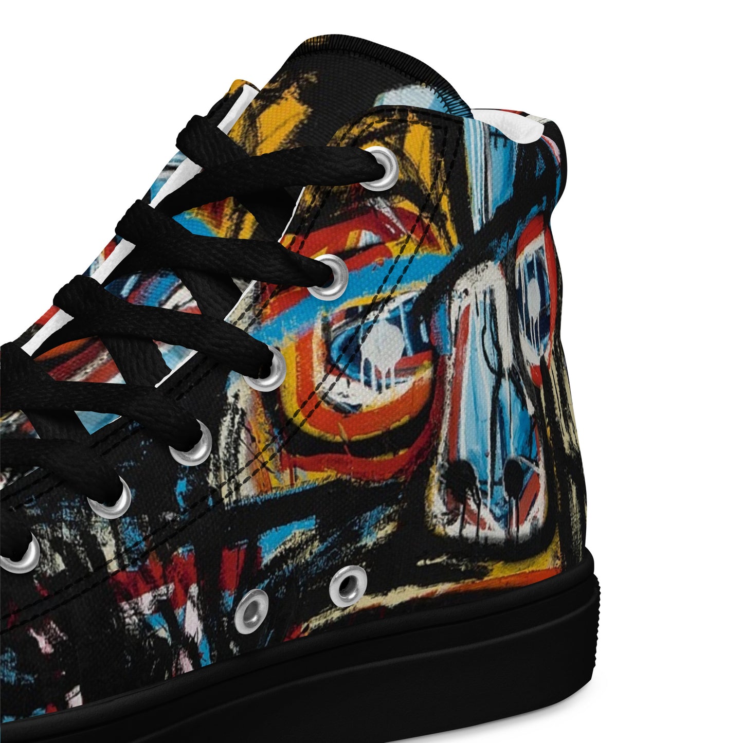 BAs face black Women’s high top canvas shoes