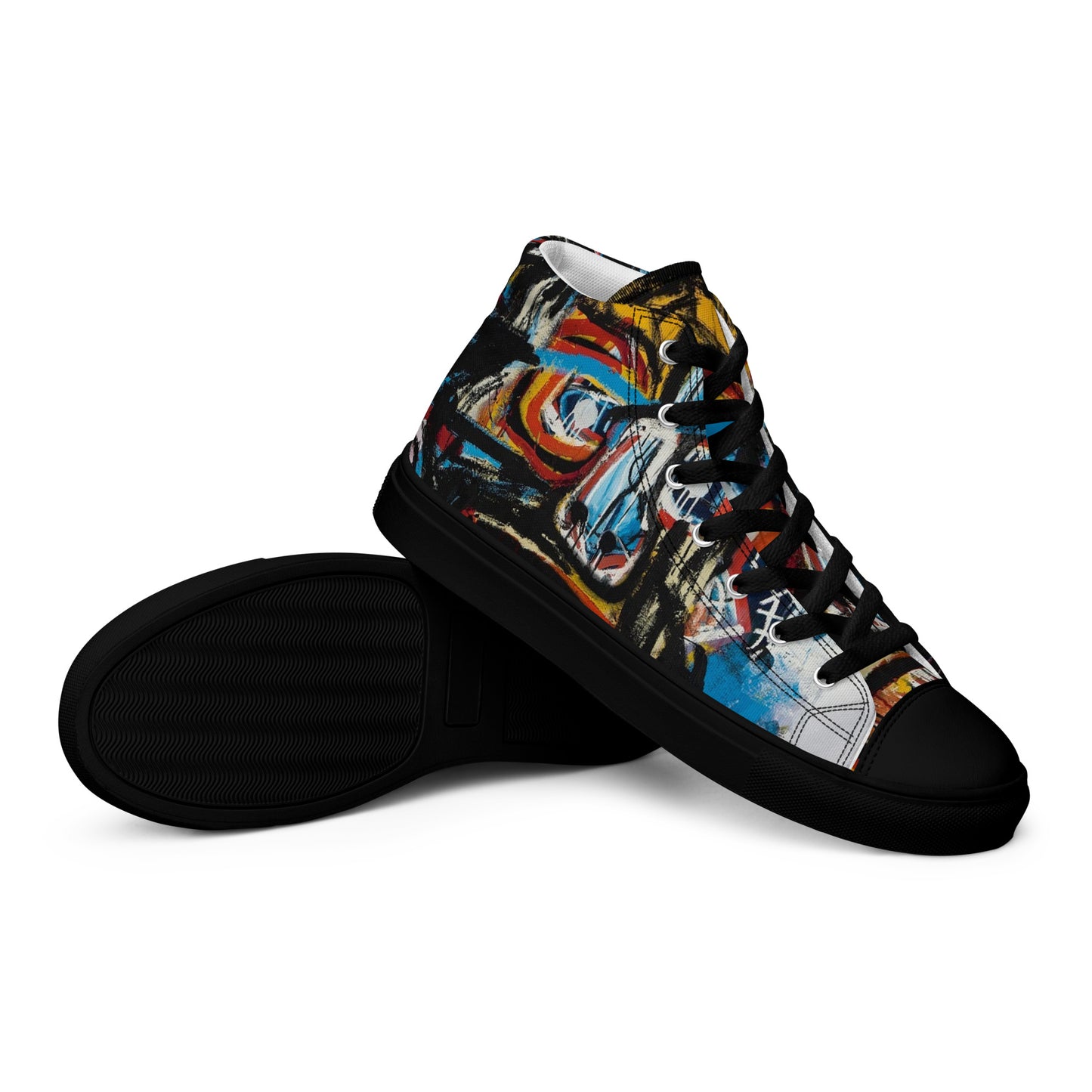 BAs face black Women’s high top canvas shoes