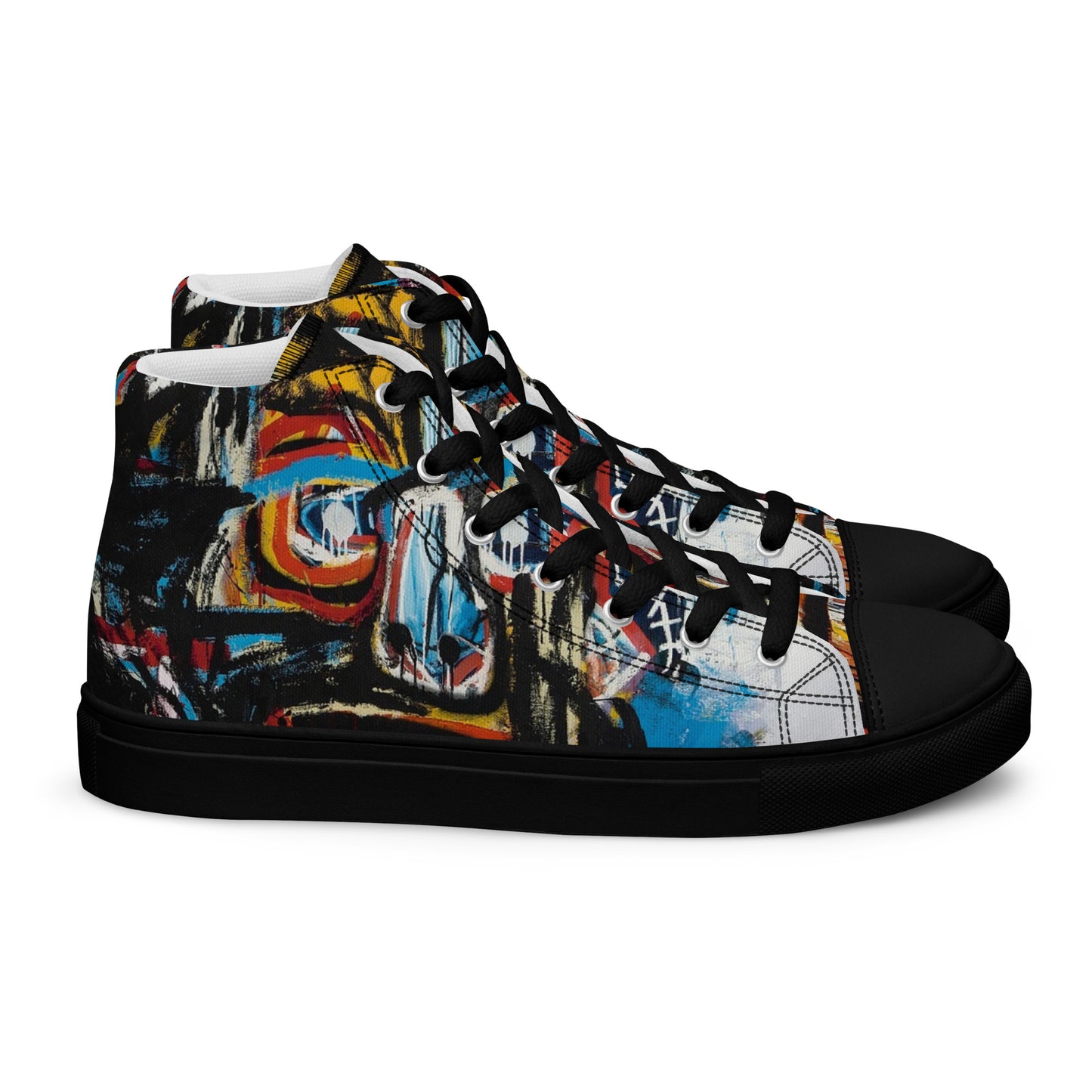 BAs face black Women’s high top canvas shoes