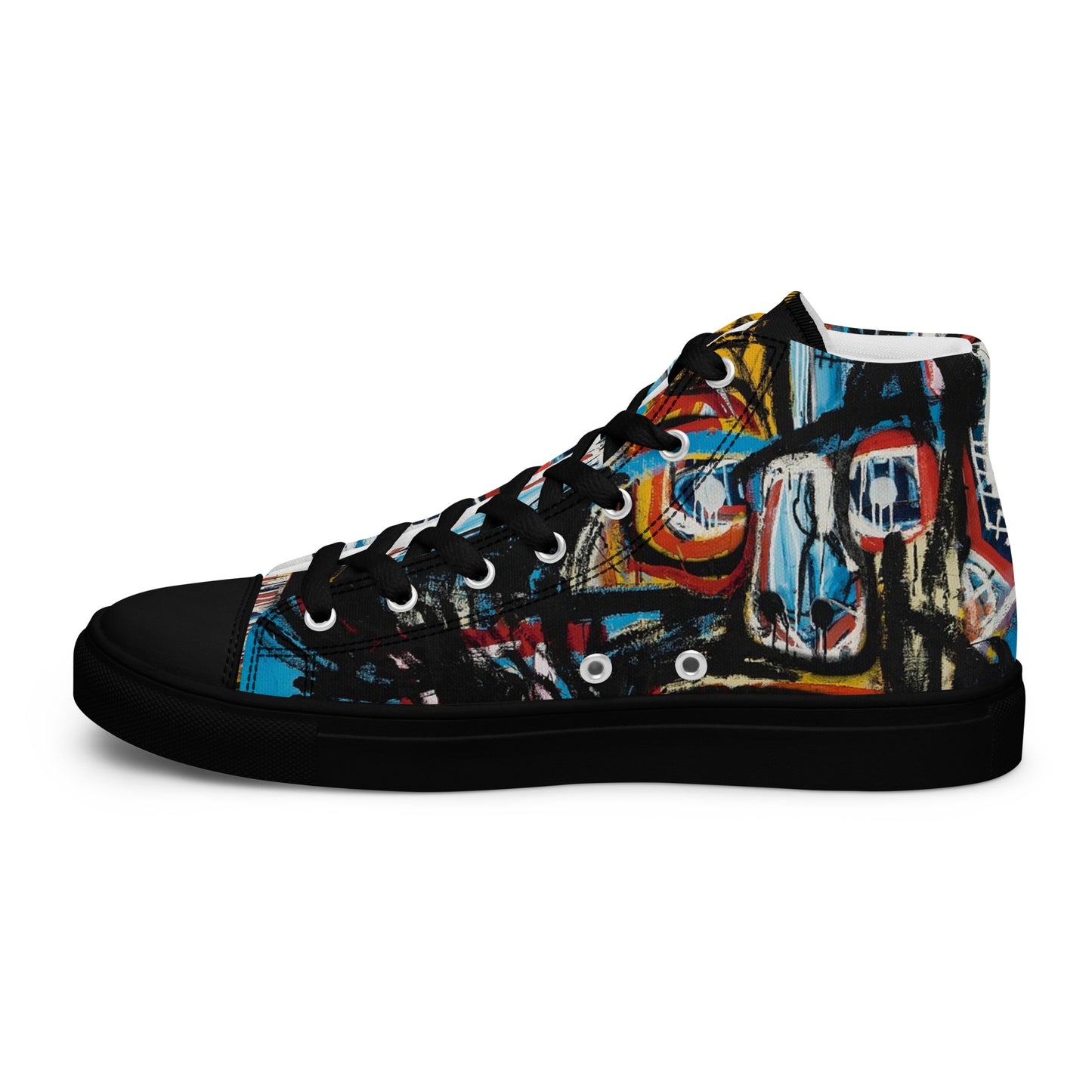 BAs face black Women’s high top canvas shoes