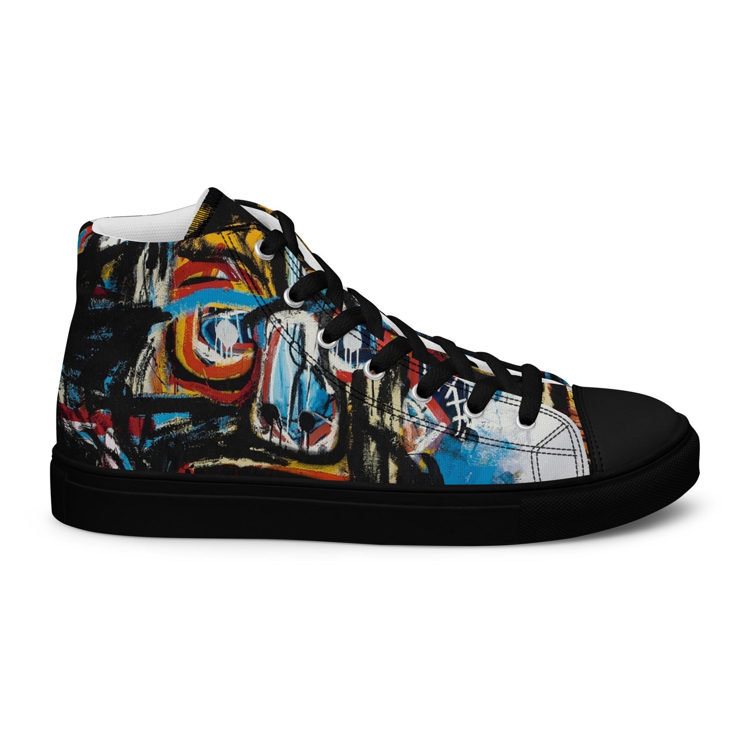BAs face black Women’s high top canvas shoes