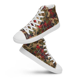 Camo Flannel Women’s high top canvas shoes