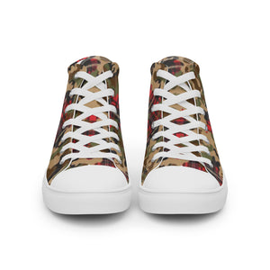 Camo Flannel Women’s high top canvas shoes