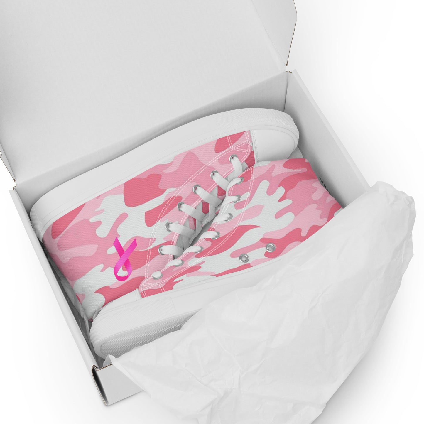 Fighters  Pink October Women’s high top canvas shoes