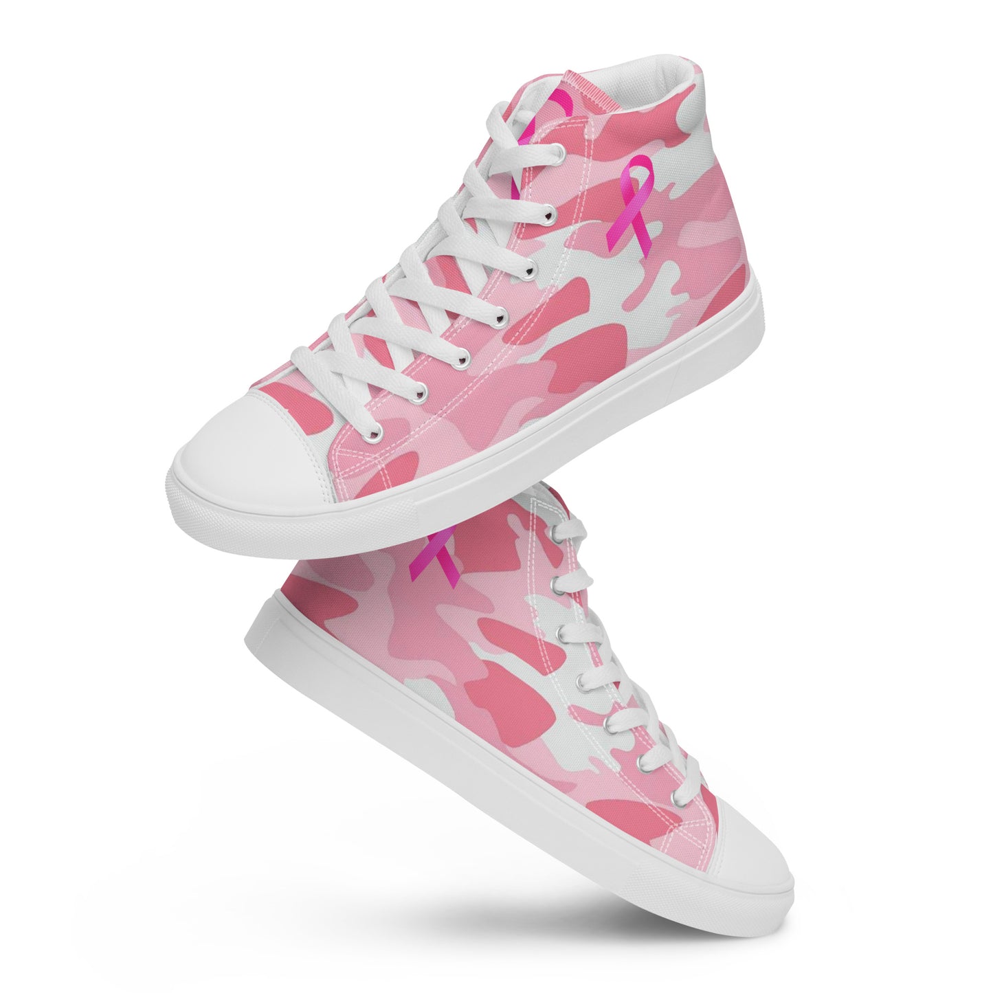 Fighters  Pink October Women’s high top canvas shoes
