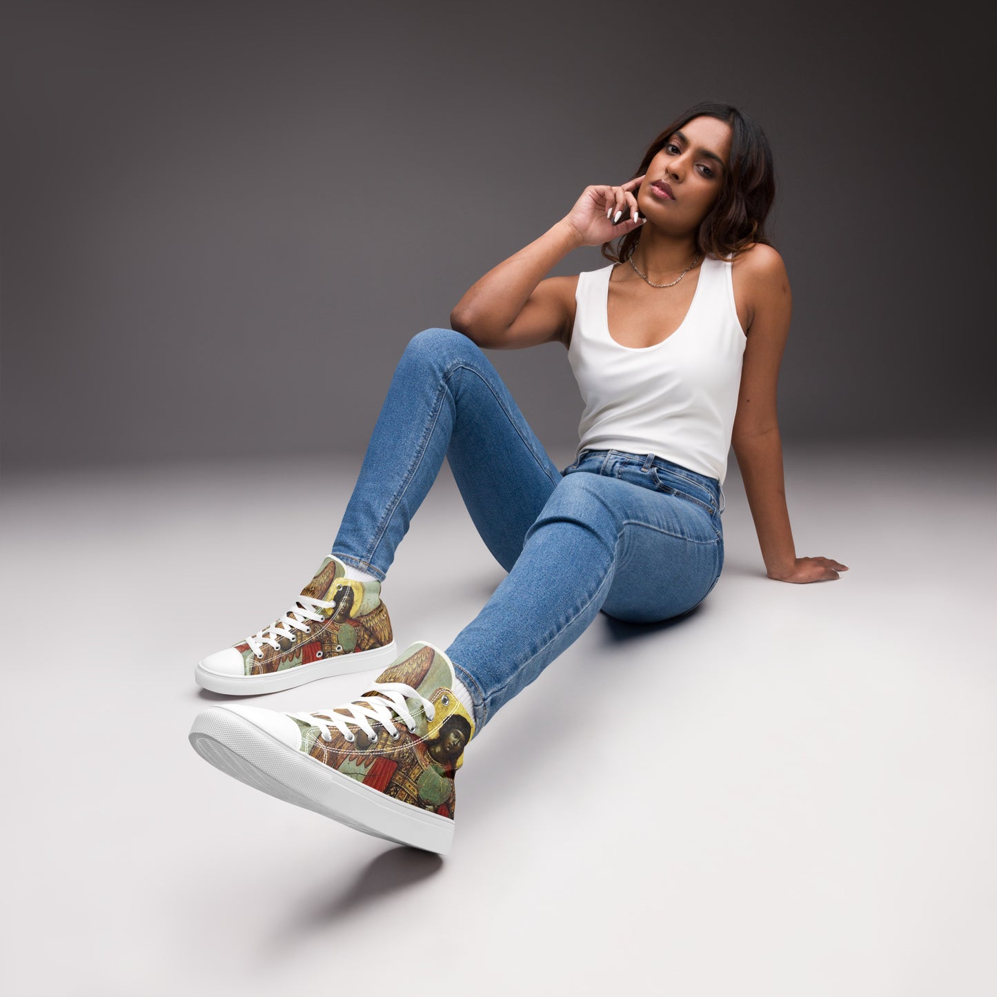 “ Divine Messengers “ Women’s high top canvas shoes