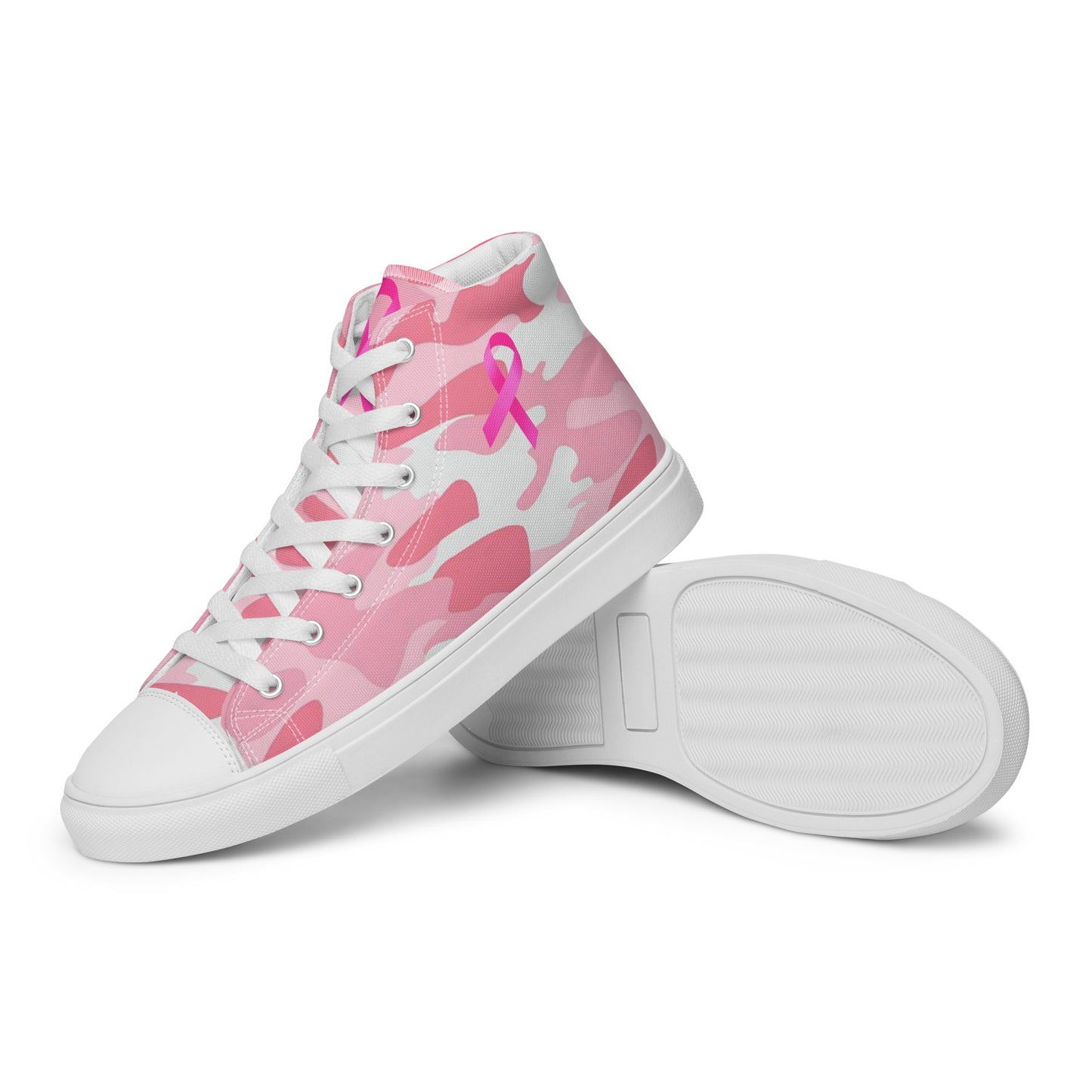 Fighters  Pink October Women’s high top canvas shoes