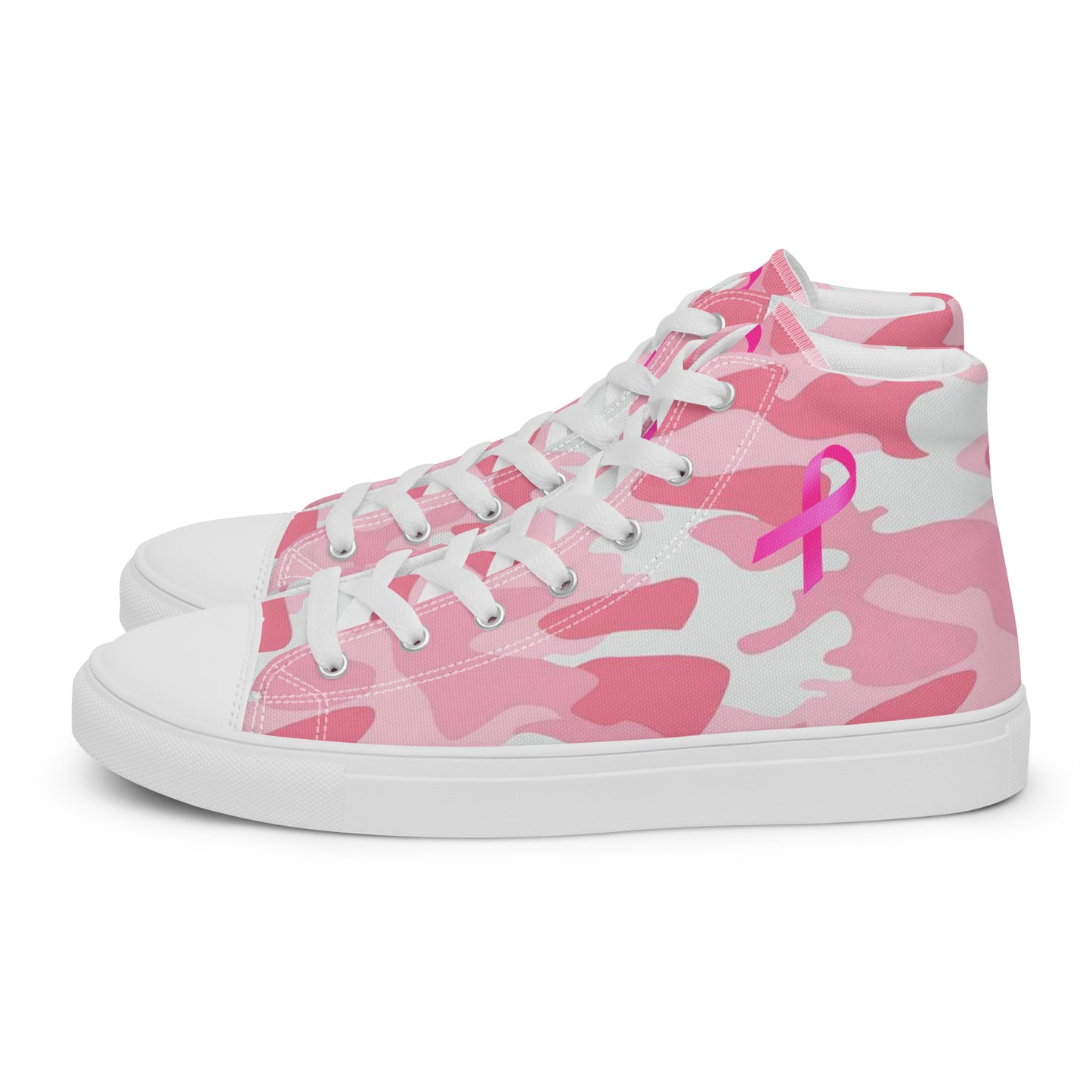 Fighters  Pink October Women’s high top canvas shoes