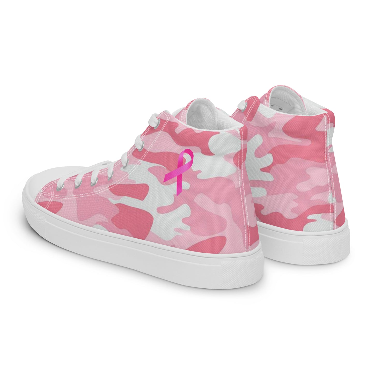 Fighters  Pink October Women’s high top canvas shoes