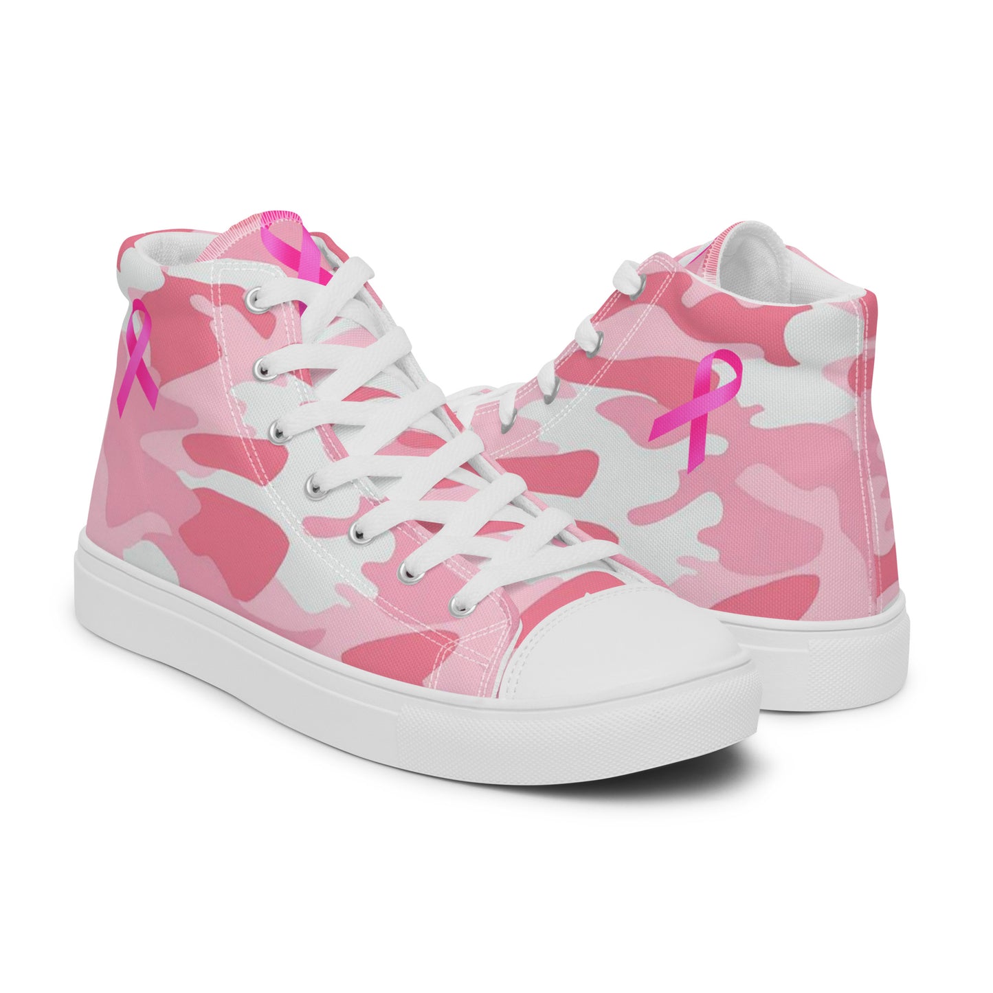 Fighters  Pink October Women’s high top canvas shoes