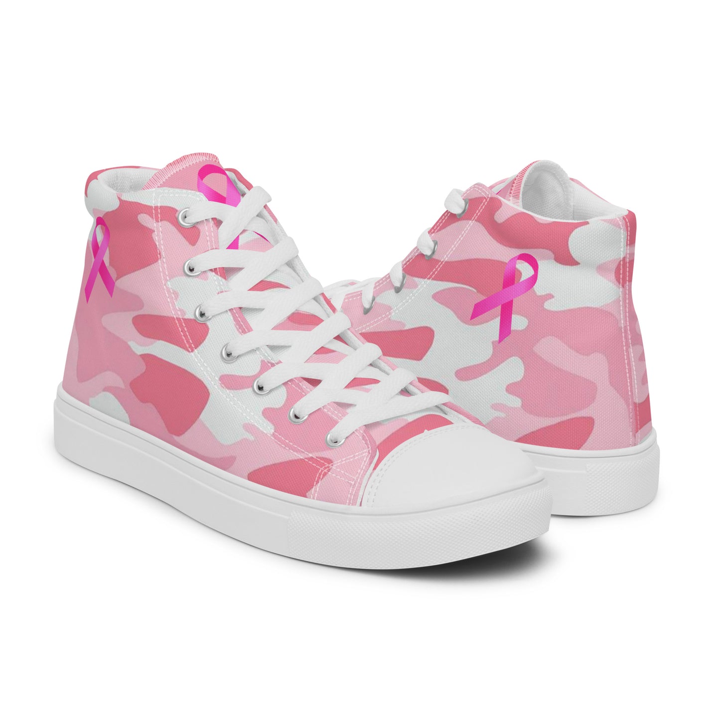 Fighters  Pink October Women’s high top canvas shoes