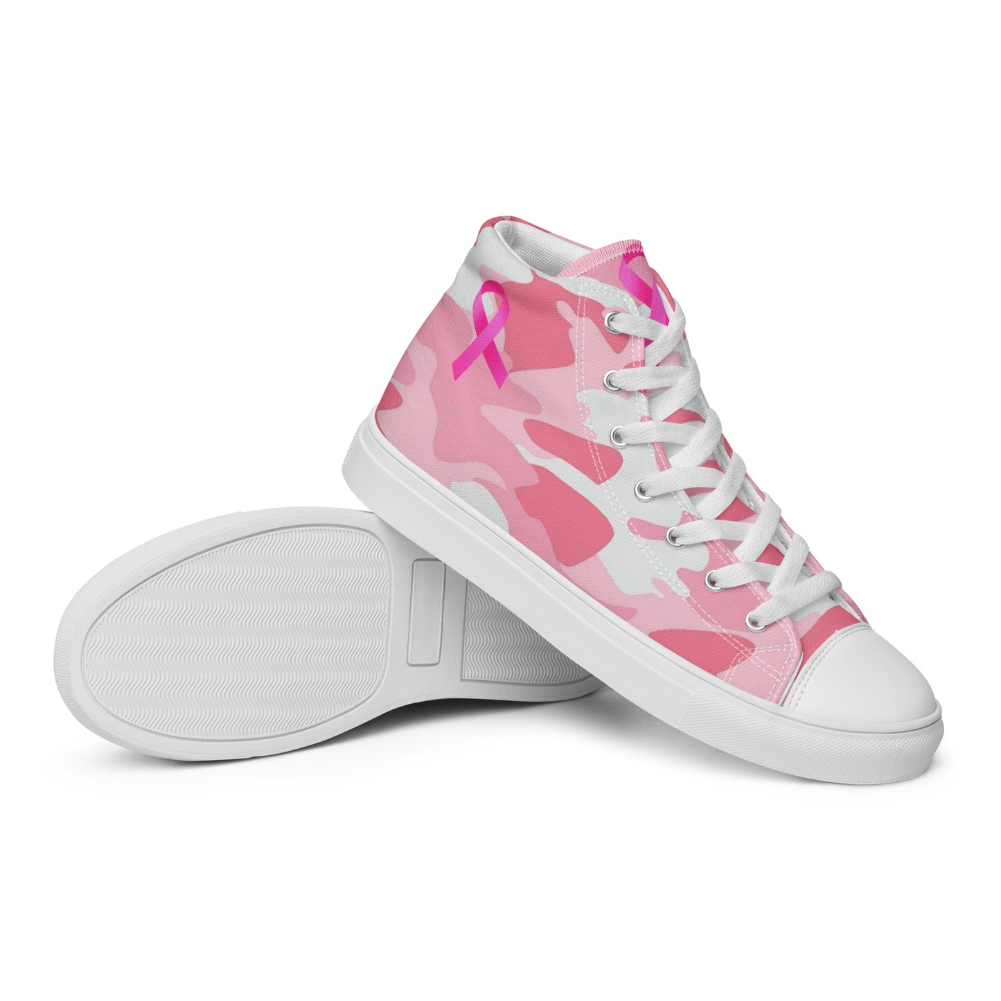 Fighters  Pink October Women’s high top canvas shoes
