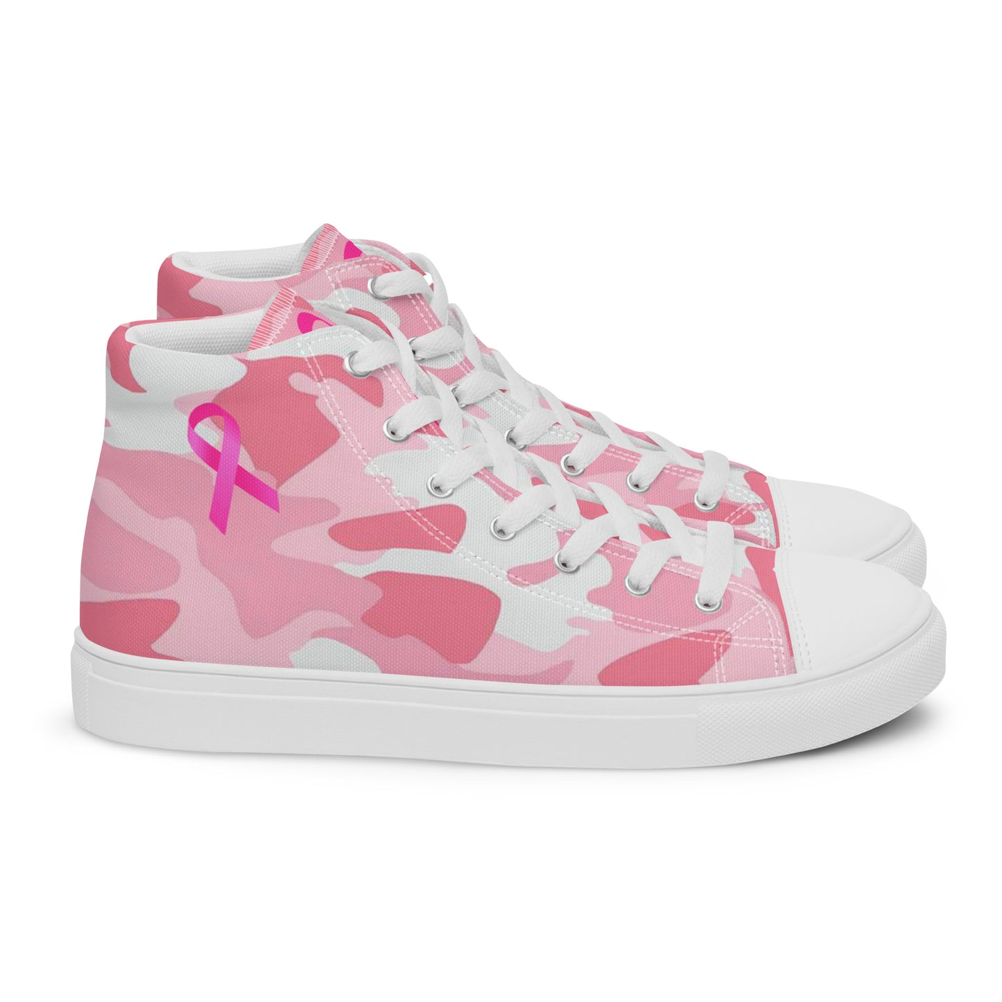 Fighters  Pink October Women’s high top canvas shoes