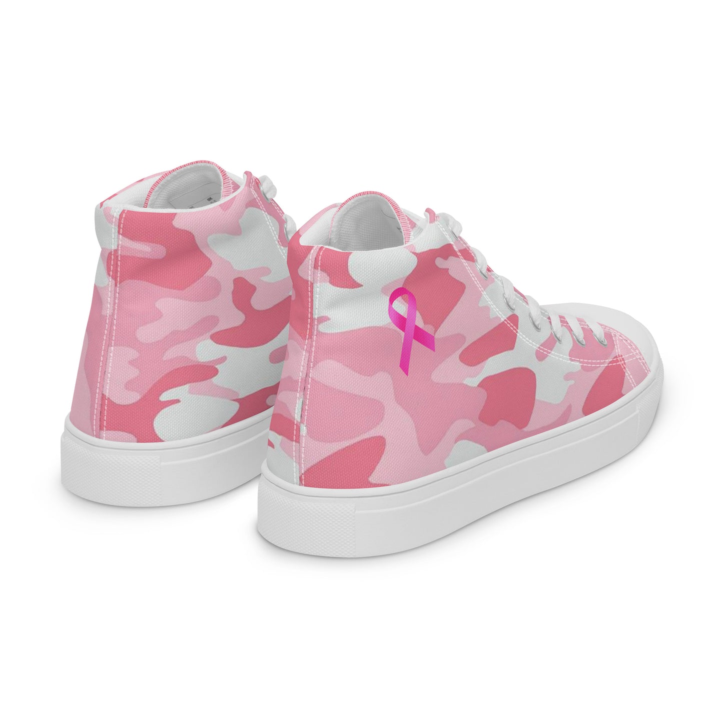Fighters  Pink October Women’s high top canvas shoes