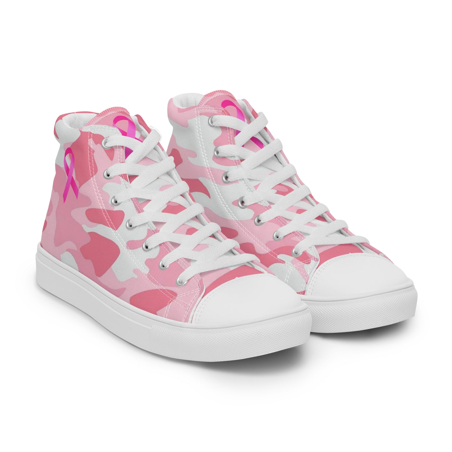 Fighters  Pink October Women’s high top canvas shoes