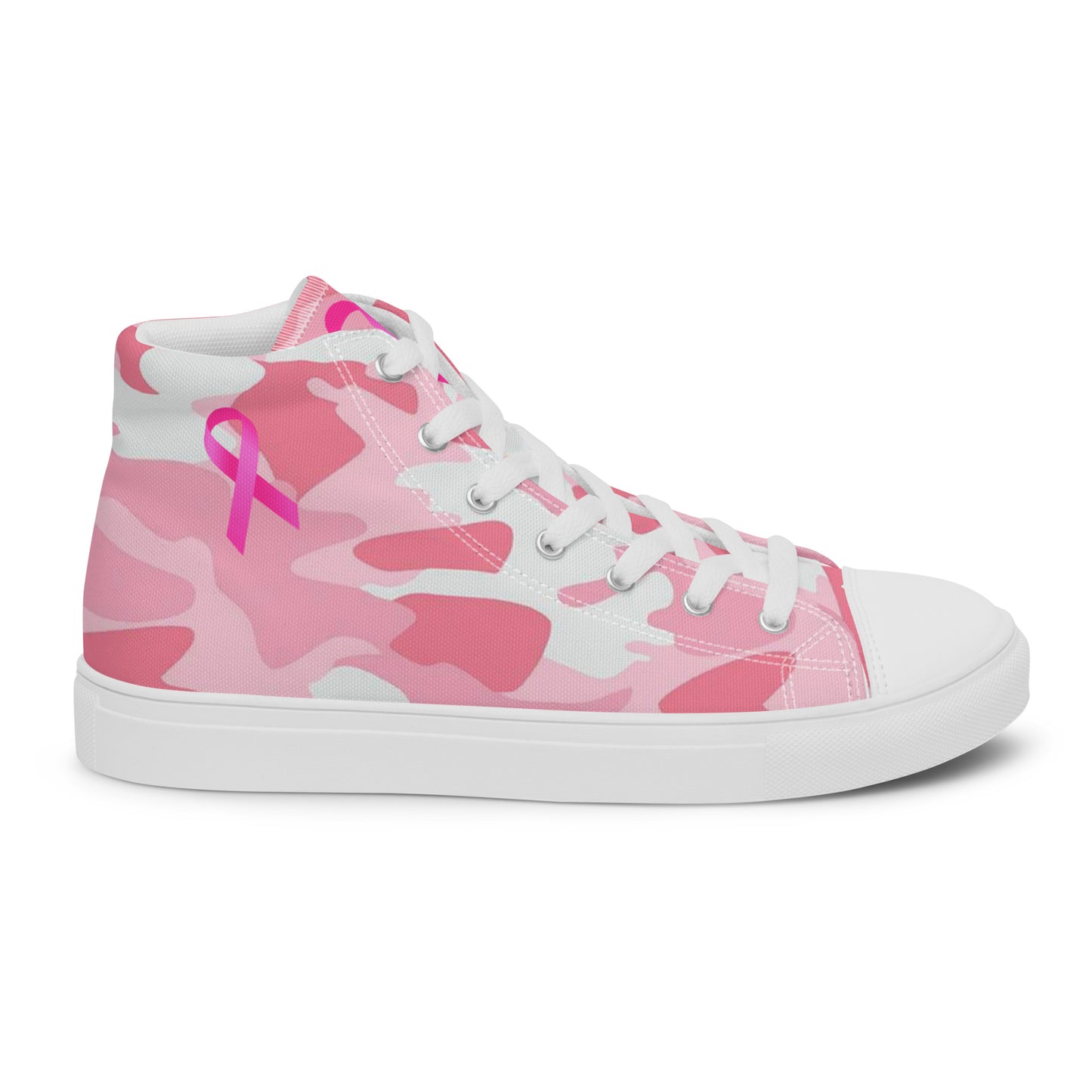 Fighters  Pink October Women’s high top canvas shoes