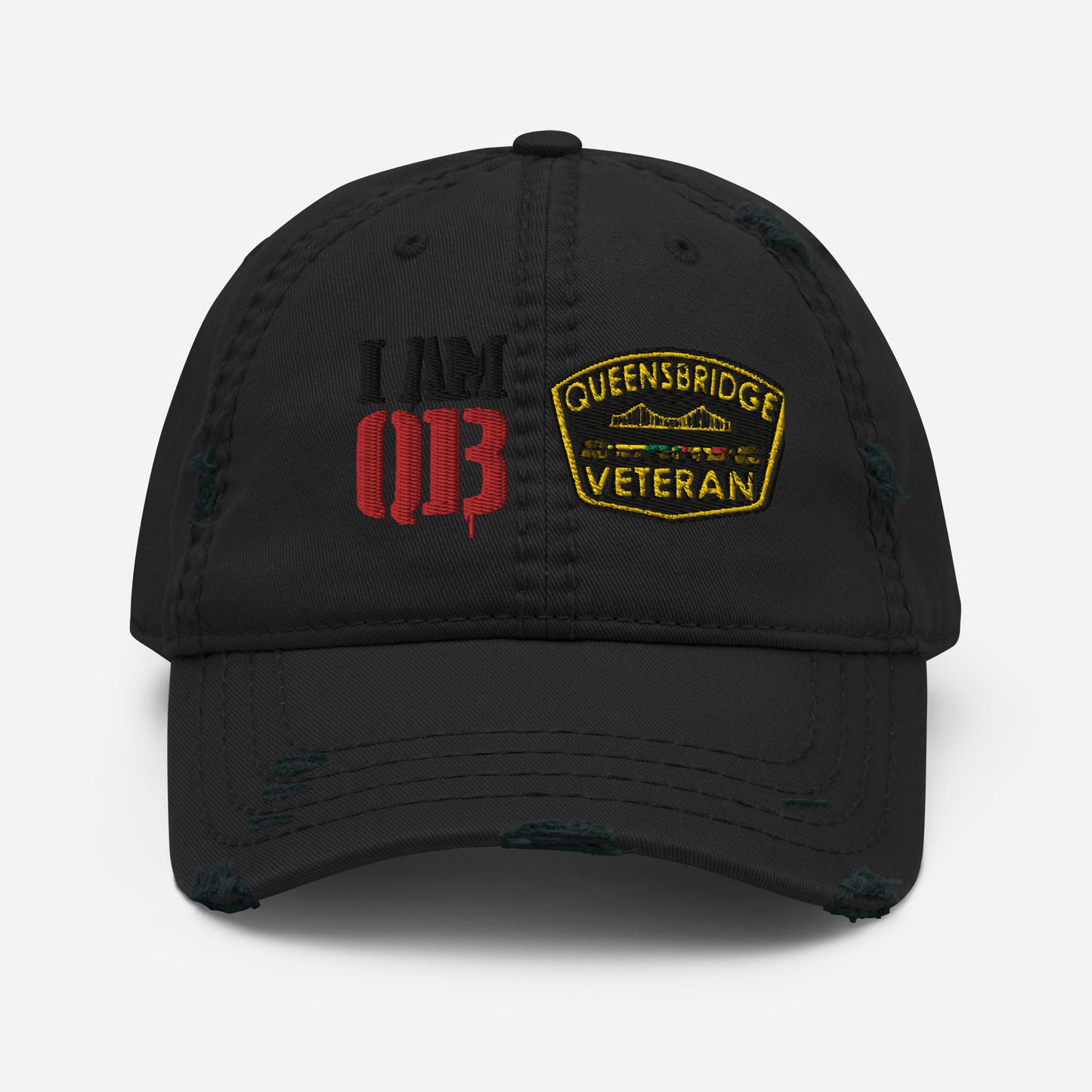 Qb double patch Distressed Dad Hat