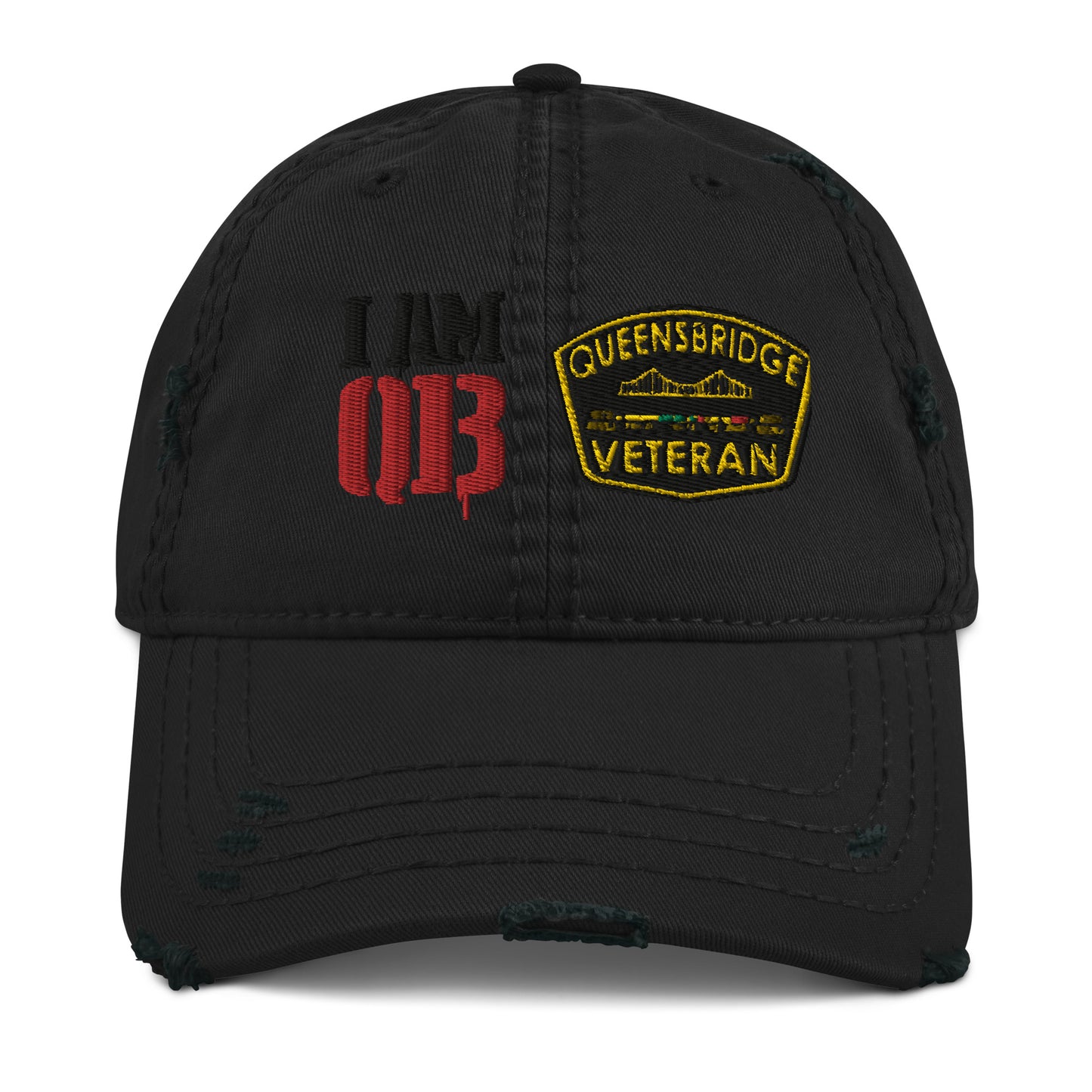 Qb double patch Distressed Dad Hat