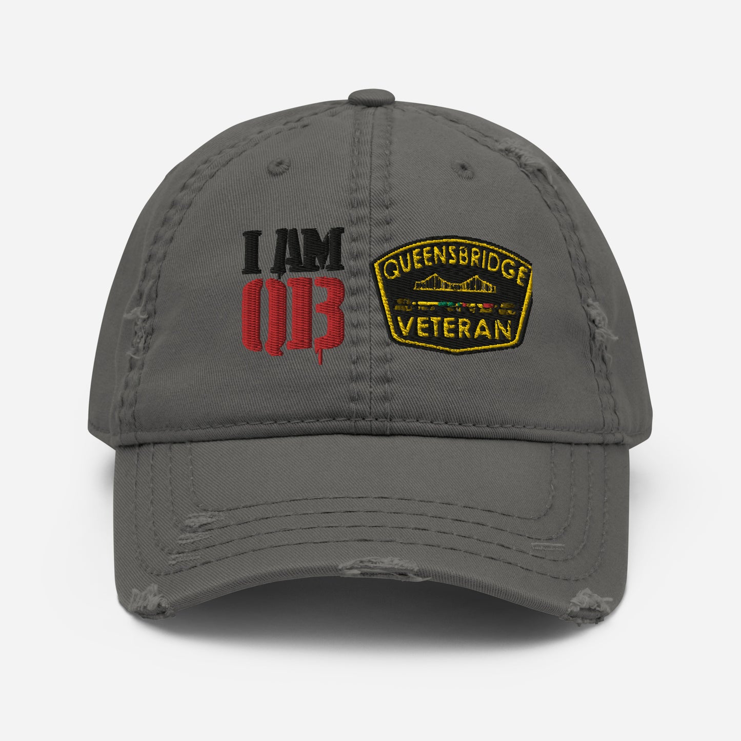 Qb double patch Distressed Dad Hat