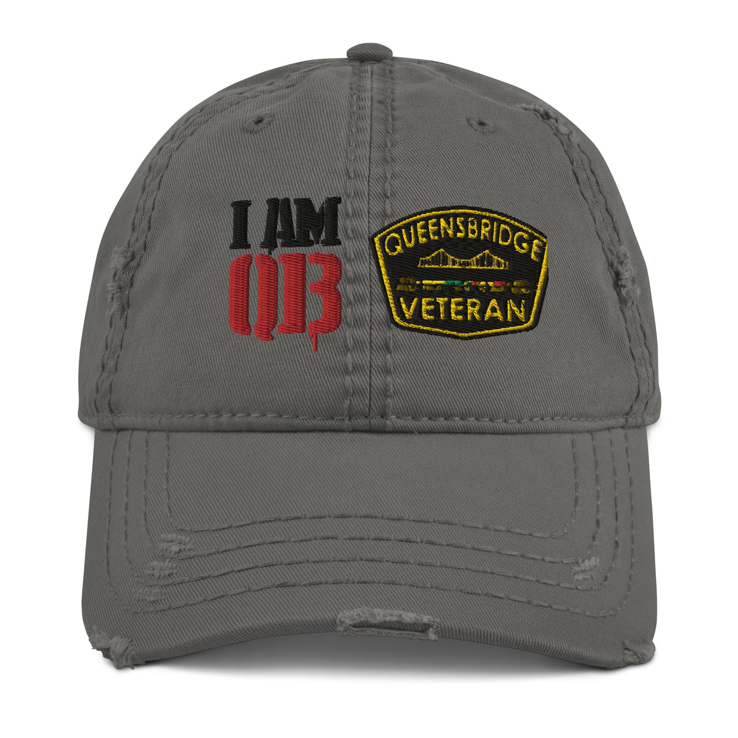 Qb double patch Distressed Dad Hat