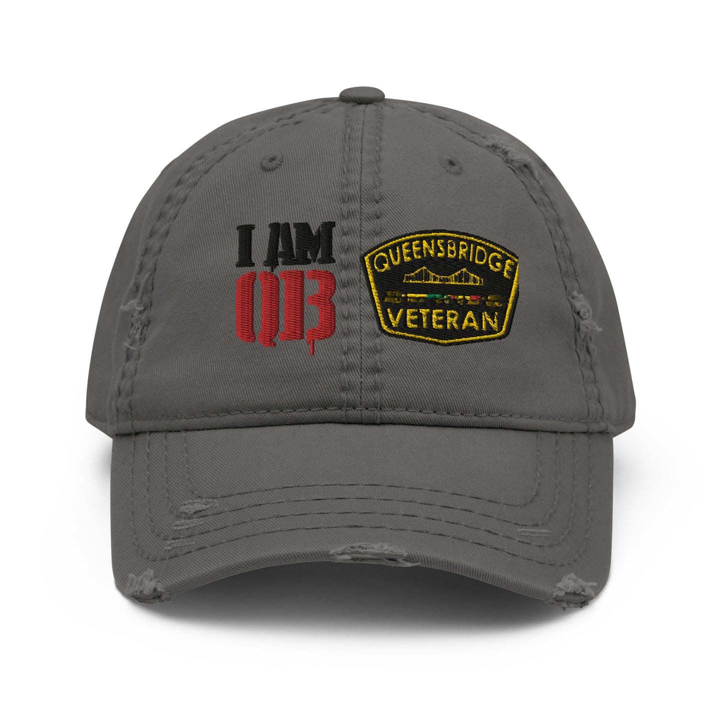 Qb double patch Distressed Dad Hat