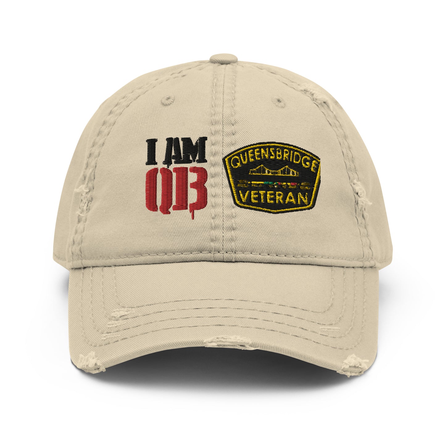 Qb double patch Distressed Dad Hat