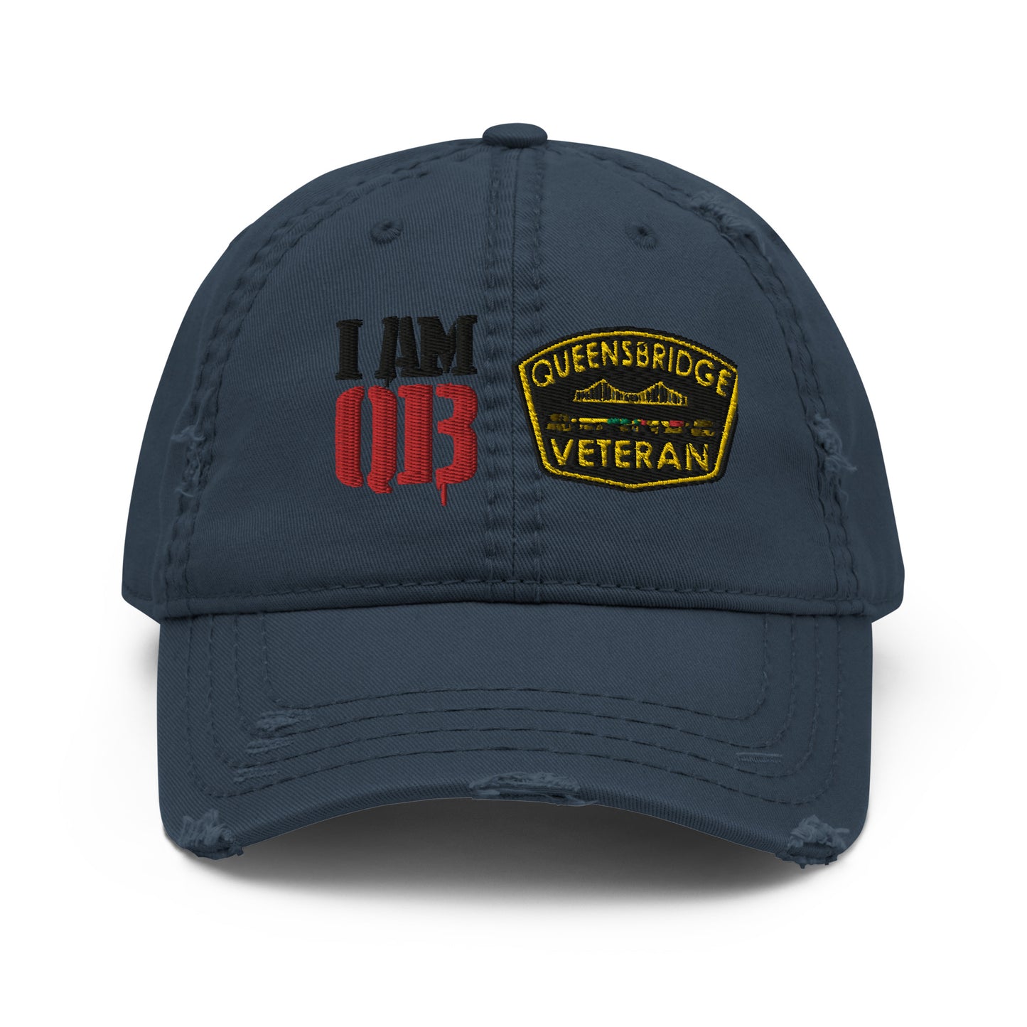 Qb double patch Distressed Dad Hat
