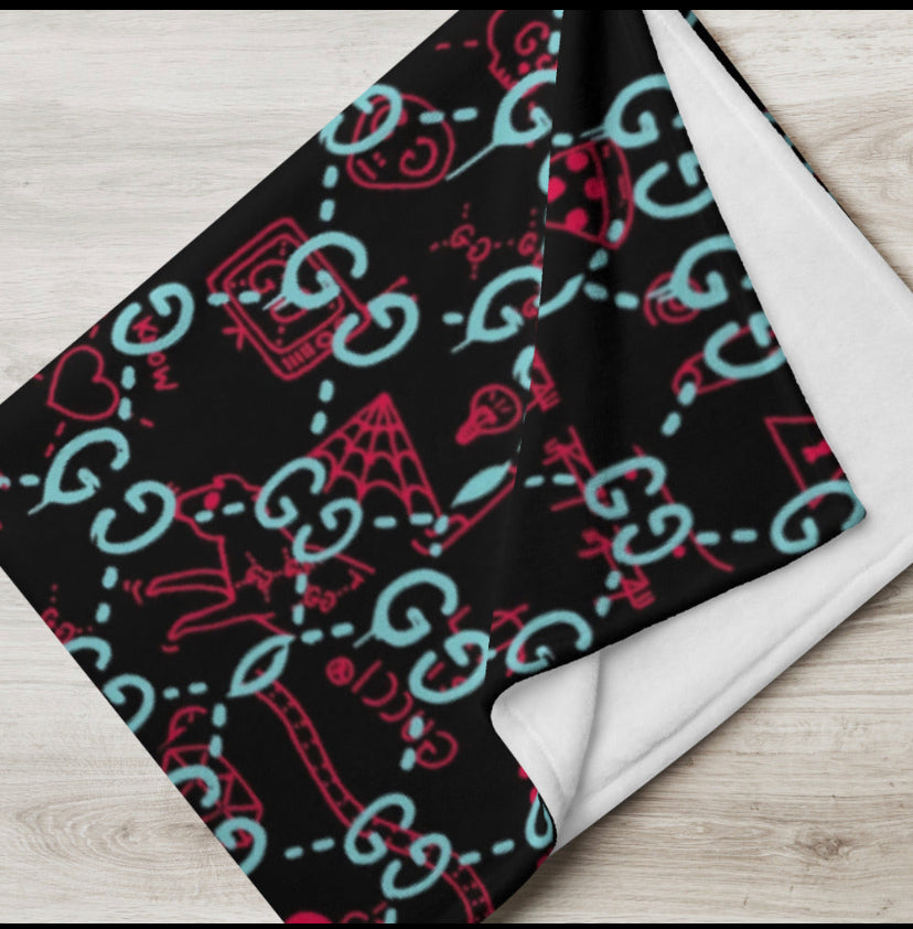 Ghost of Guccl statement Throw Blanket