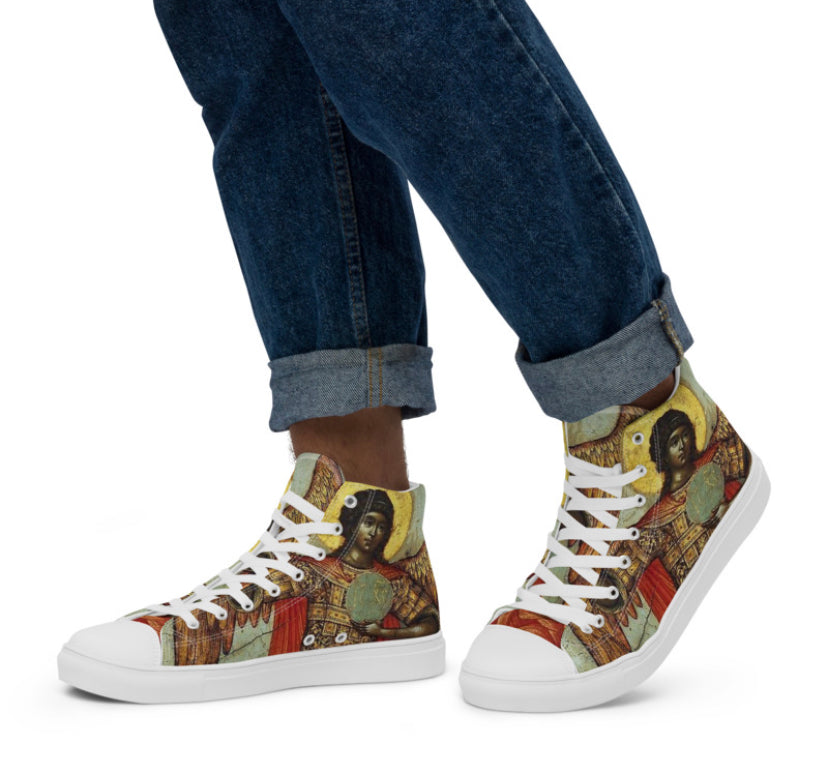 “ Divine Messenger“ Men’s high top canvas shoes