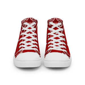 Red bandanna Men’s high top canvas shoes