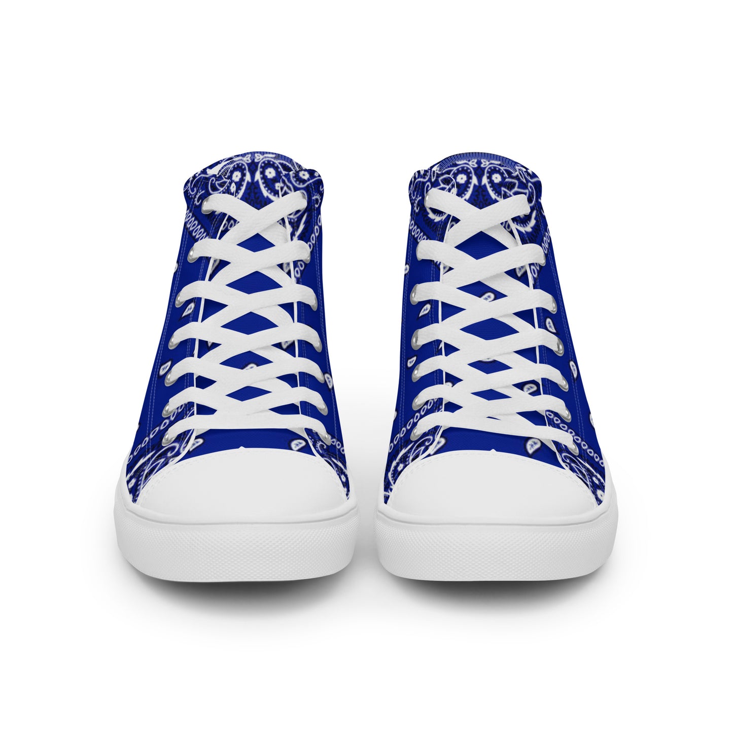 Blue bandanna Men’s high top canvas shoes
