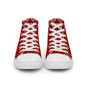 Red bandanna Men’s high top canvas shoes