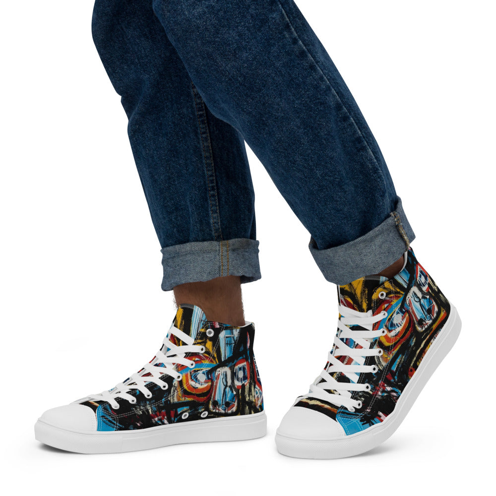 “ Basquiat Face “ Men’s high top canvas shoes