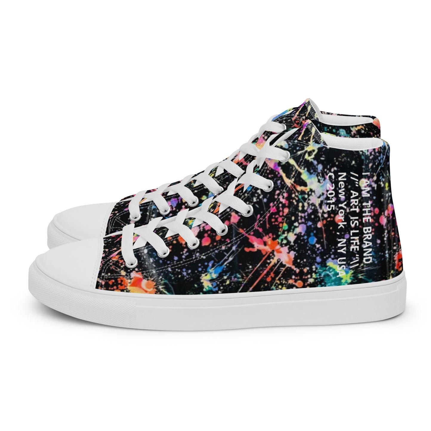 Art is life 2 men’s high  top canvas shoes