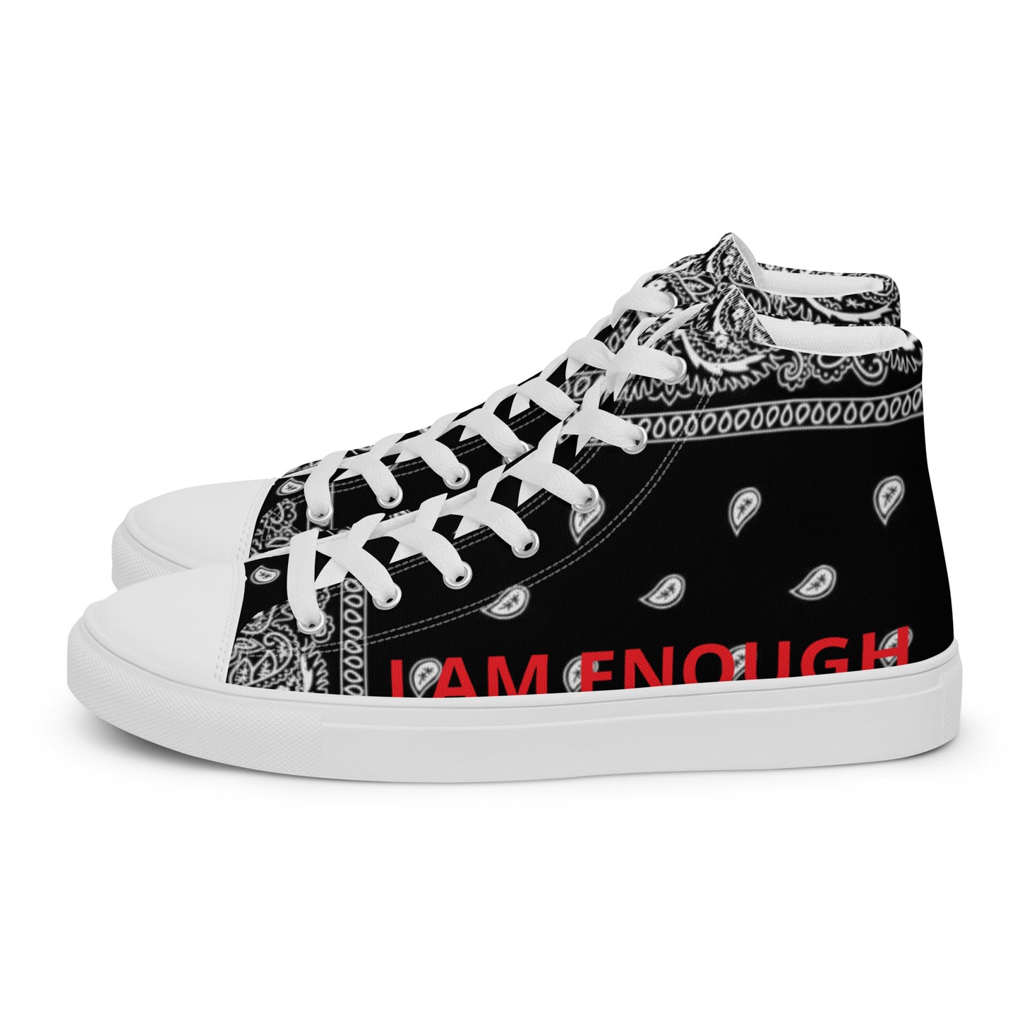 I Am Enough Men’s  ( a limited edition collaboration with Maya Azucena )  high top canvas shoes