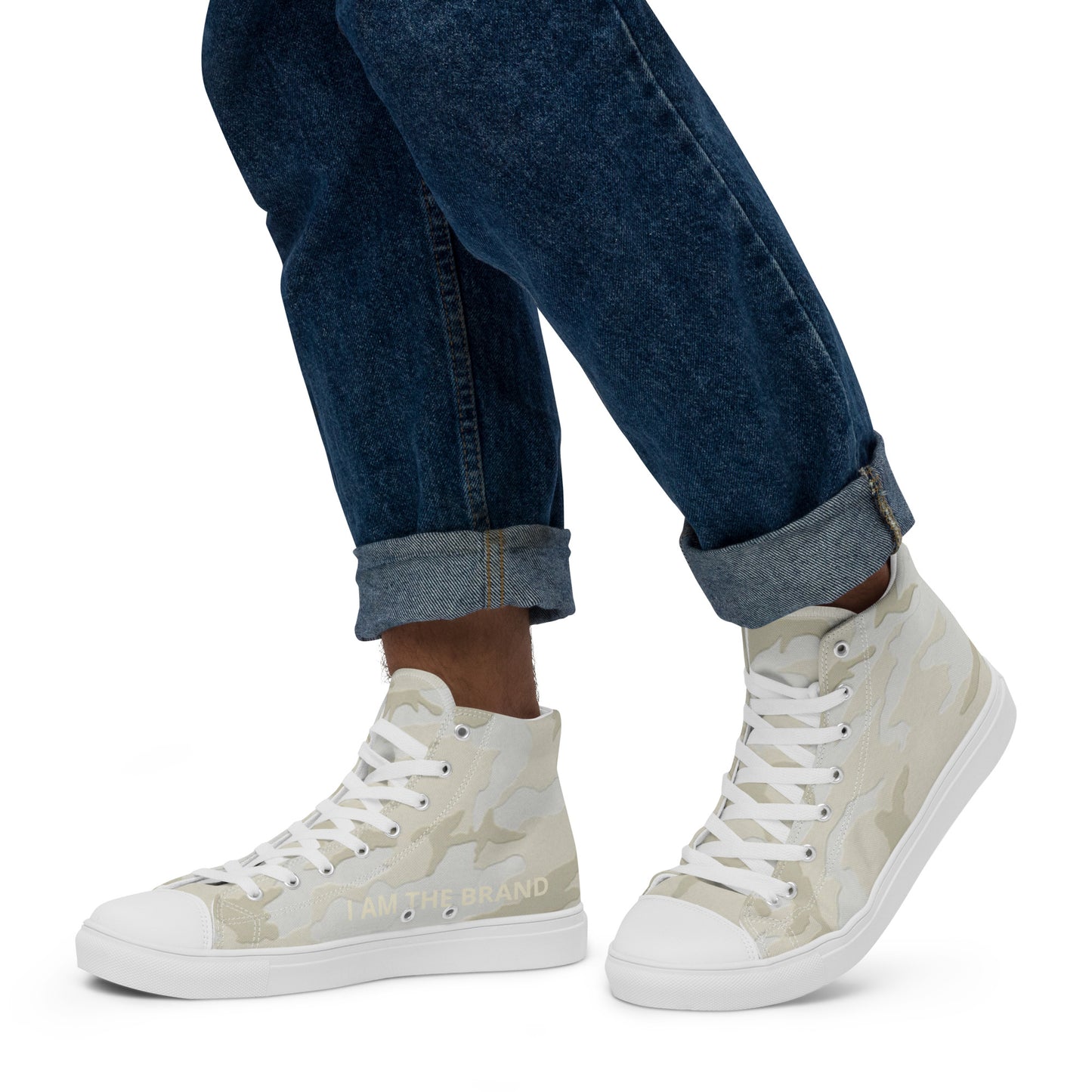 I Am Camo shadow Men’s high top canvas shoes