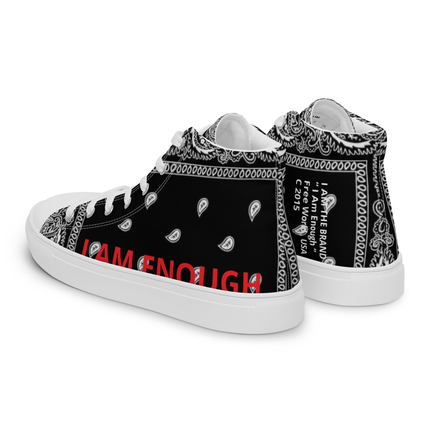 I Am Enough Men’s  ( a limited edition collaboration with Maya Azucena )  high top canvas shoes