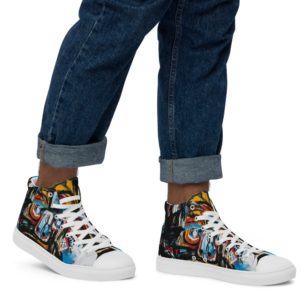 “ Basquiat Face “ Men’s high top canvas shoes