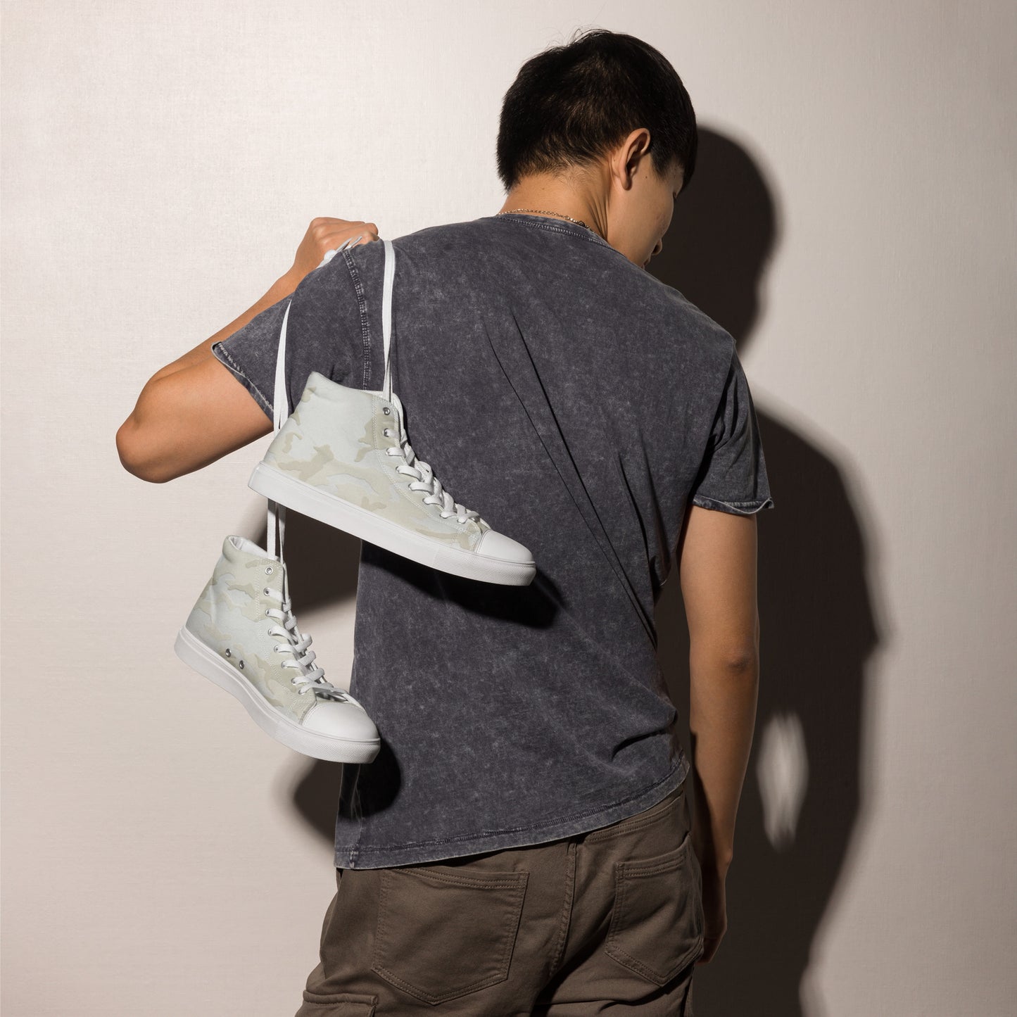 I Am Camo shadow Men’s high top canvas shoes