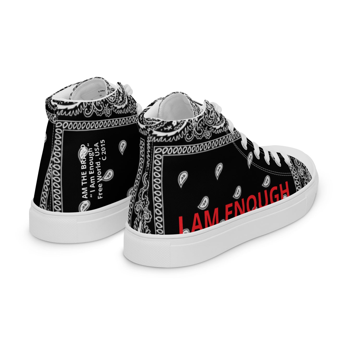 I Am Enough Men’s  ( a limited edition collaboration with Maya Azucena )  high top canvas shoes