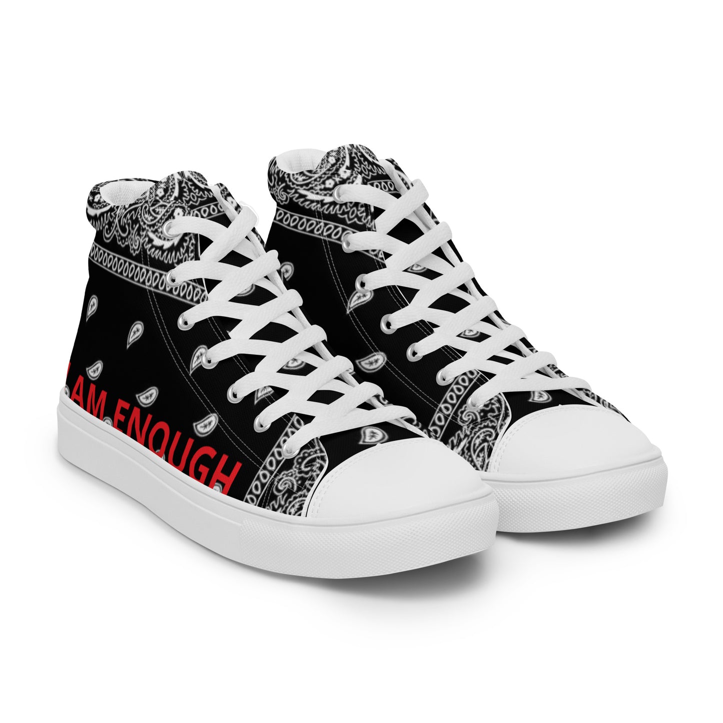 I Am Enough Men’s  ( a limited edition collaboration with Maya Azucena )  high top canvas shoes