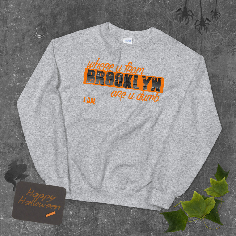 Brooklyn are you dumb Unisex Sweatshirt