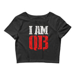 I am Qb Black Women’s Crop Tee